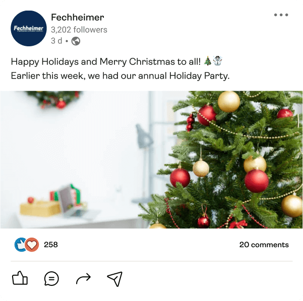 Social media post example