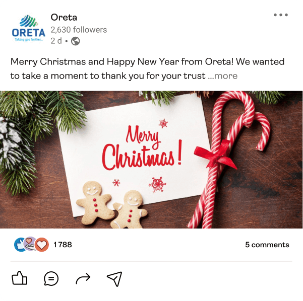 Social media post example