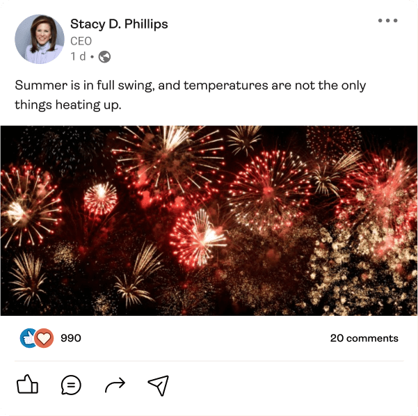 Social media post example