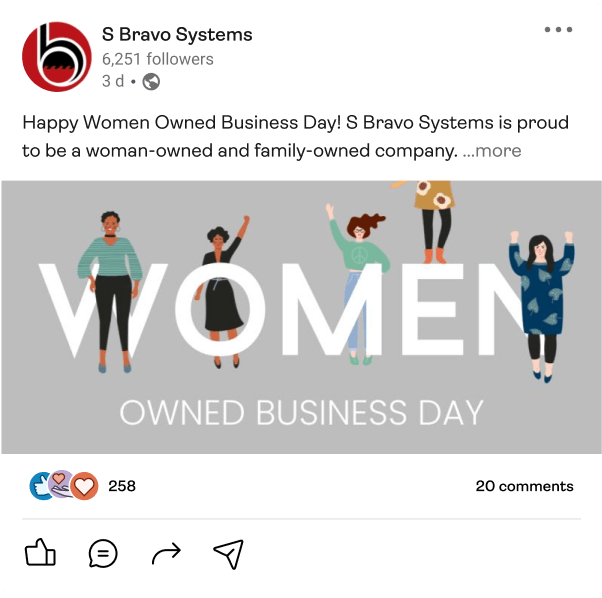 Social media post example