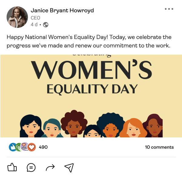 Social media post example